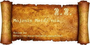 Mojzsis Melánia névjegykártya